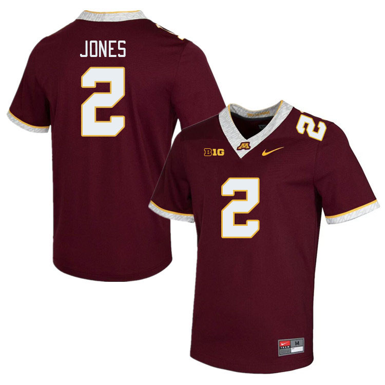 Men #2 Tre'Von Jones Minnesota Golden Gophers College Football Jerseys Stitched Sale-Maroon